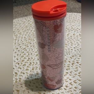Starbucks 2021 Valentine's Day Glitter Pink Hearts & Lips Cold Cup Tumbler 16oz